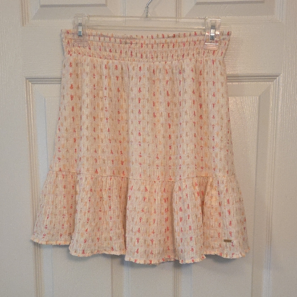 Nautica Junior's Cream Pink Floral Skirt Size Small